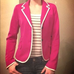 NWT GAP academy blazer, Fuscia with white trim
